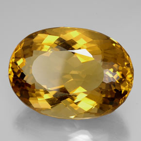 99.25캐럿 천연 레몬 시트린, 타원형 컷, 36.5×26.3 mm, IF
