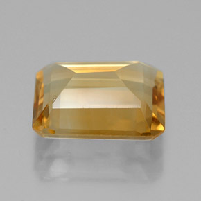 1.77캐럿 천연 골든 옐로우 시트린, 에메랄드 컷, 9×7 mm, VVS-VS
