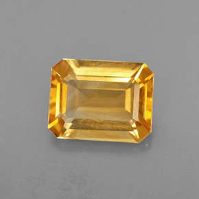 1.86캐럿 천연 골든 옐로우 시트린, 에메랄드 컷, 8.9×7 mm, VS