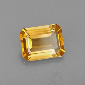1.86캐럿 천연 골든 옐로우 시트린, 에메랄드 컷, 8.9×7 mm, VS