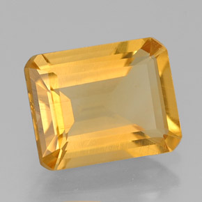 1.92캐럿 천연 골든 옐로우 시트린, 에메랄드 컷, 8.8×7 mm, VS