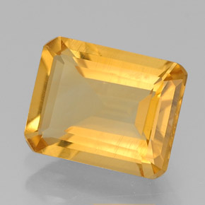 1.92캐럿 천연 골든 옐로우 시트린, 에메랄드 컷, 8.8×7 mm, VS