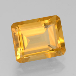 2.04캐럿 천연 골든 옐로우 시트린, 에메랄드 컷, 8.8×7 mm, VVS-VS