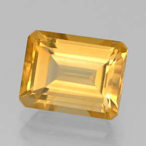 2.30캐럿 천연 골든 옐로우 시트린, 에메랄드 컷, 9×7 mm, VVS-VS