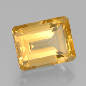 2.37캐럿 천연 골든 옐로우 시트린, 에메랄드 컷, 8.9×7 mm, VVS-VS