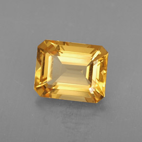 1.74캐럿 천연 골든 옐로우 시트린, 에메랄드 컷, 8.9×6.9 mm, VVS-VS