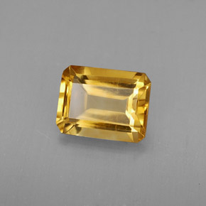 1.97캐럿 천연 골든 옐로우 시트린, 에메랄드 컷, 8.9×6.9 mm, VS