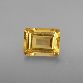 2.03캐럿 천연 골든 옐로우 시트린, 에메랄드 컷, 8.9×6.9 mm, VS