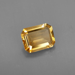 1.80캐럿 천연 골든 옐로우 시트린, 에메랄드 컷, 8.8×6.8 mm, VVS-VS