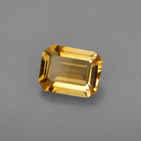 1.80캐럿 천연 골든 옐로우 시트린, 에메랄드 컷, 8.8×6.8 mm, VVS-VS