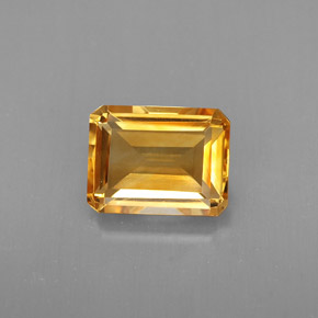 2.12캐럿 천연 골든 옐로우 시트린, 에메랄드 컷, 9×6.9 mm, VVS-VS