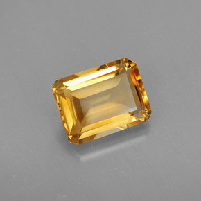 2.12캐럿 천연 골든 옐로우 시트린, 에메랄드 컷, 9×6.9 mm, VVS-VS