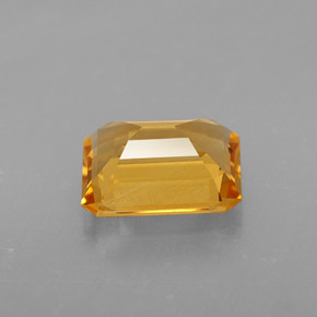 2.00캐럿 천연 골든 옐로우 시트린, 에메랄드 컷, 9.1×7.1 mm, VVS