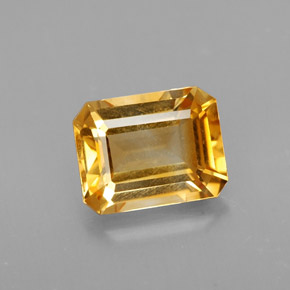 1.99캐럿 천연 골든 옐로우 시트린, 에메랄드 컷, 8.8×6.8 mm, VVS
