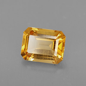 1.97캐럿 천연 골든 옐로우 시트린, 에메랄드 컷, 8.8×6.9 mm, VVS