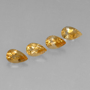 캐럿 천연 골든 옐로우 시트린 보석, 배 모양, 7.8×5 mm, VVS