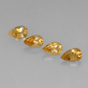 캐럿 천연 골든 옐로우 시트린 보석, 배 모양, 7.8×5 mm, VVS