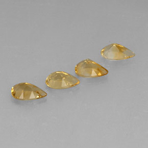 캐럿 천연 골든 옐로우 시트린 보석, 배 모양, 7.8×5 mm, VVS