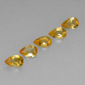 3.08캐럿 천연 딥 골든 오렌지 시트린 보석, 배 모양, 8×5.1 mm, VVS