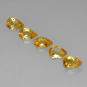 3.08캐럿 천연 딥 골든 오렌지 시트린 보석, 배 모양, 8×5.1 mm, VVS