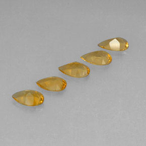3.08캐럿 천연 딥 골든 오렌지 시트린 보석, 배 모양, 8×5.1 mm, VVS