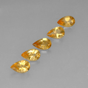 3.12캐럿 천연 다크 오렌지-골드 시트린 보석, 배 모양, 7.9×5 mm, VVS