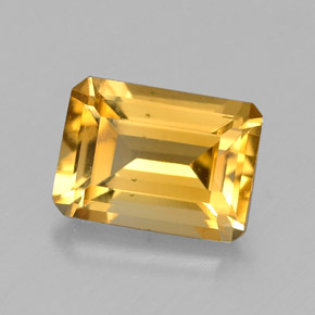 1.52캐럿 천연 골든 옐로우 시트린, 에메랄드 컷, 8.2×6 mm, VVS-VS