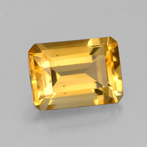 1.52캐럿 천연 골든 옐로우 시트린, 에메랄드 컷, 8.2×6 mm, VVS-VS