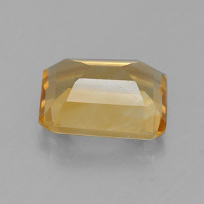 1.56캐럿 천연 골든 옐로우 시트린, 에메랄드 컷, 8.2×6.2 mm, VVS