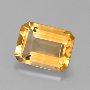 1.39캐럿 천연 골든 옐로우 시트린, 에메랄드 컷, 8×6.1 mm, VVS