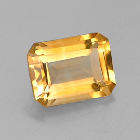 1.39캐럿 천연 골든 옐로우 시트린, 에메랄드 컷, 8×6.1 mm, VVS
