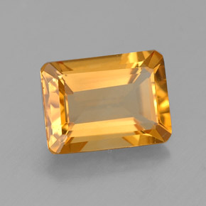 1.43캐럿 천연 골든 옐로우 시트린, 에메랄드 컷, 8.1×6 mm, VVS