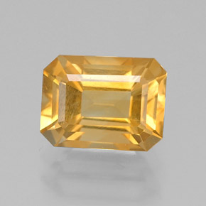 1.46캐럿 천연 골든 옐로우 시트린, 에메랄드 컷, 7.9×6 mm, VVS