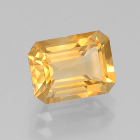 1.46캐럿 천연 골든 옐로우 시트린, 에메랄드 컷, 7.9×6 mm, VVS