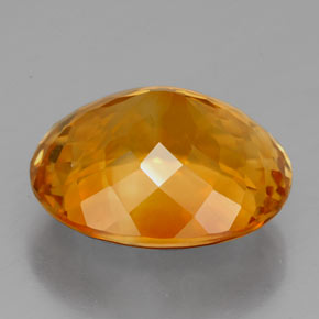 6.58캐럿 천연 옐로우 오렌지 시트린, 타원형 컷, 13.3×11.5 mm, VVS