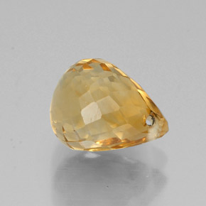 1.69캐럿 천연 골든 옐로우 시트린, 브리올레트, 7.9×6 mm, VVS-VS