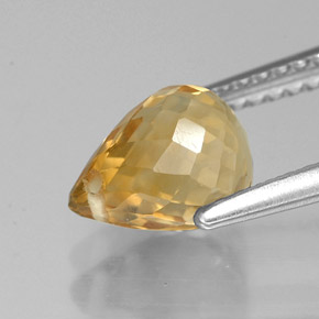 1.69캐럿 천연 골든 옐로우 시트린, 브리올레트, 7.9×6 mm, VVS-VS