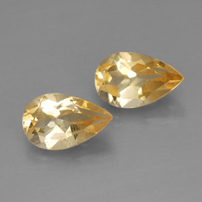 캐럿 천연 골든 옐로우 시트린 보석, 배 모양, 8.1×5.1 mm, VVS