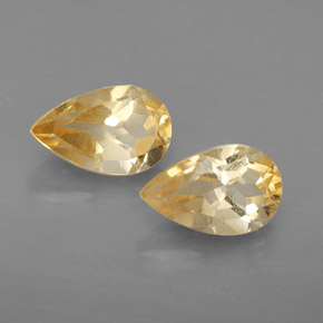 캐럿 천연 골든 옐로우 시트린 보석, 배 모양, 8.1×5.1 mm, VVS