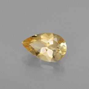 0.77캐럿 천연 골든 옐로우 시트린, 배 모양, 7.9×5 mm, VVS