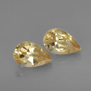 캐럿 천연 골든 옐로우 시트린 보석, 배 모양, 7.9×5.2 mm, VVS