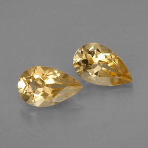 캐럿 천연 골든 옐로우 시트린 보석, 배 모양, 8×5.1 mm, VVS