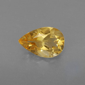 0.70캐럿 천연 골든 옐로우 시트린, 배 모양, 7.8×5.1 mm, VVS