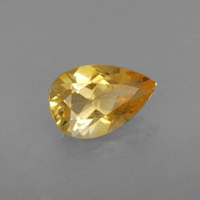 0.70캐럿 천연 골든 옐로우 시트린, 배 모양, 7.8×5.1 mm, VVS