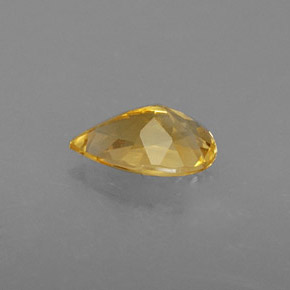 0.70캐럿 천연 골든 옐로우 시트린, 배 모양, 7.8×5.1 mm, VVS