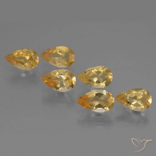 4.70ctw 자연스러운 Medium Gold  황수정, 배 모양, VVS