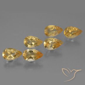 4.70캐럿 천연 Medium Gold  황수정 보석, 배 모양, VVS