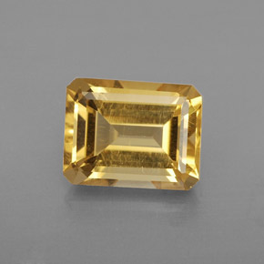 2.08캐럿 천연 골든 옐로우 시트린, 에메랄드 컷, 8.9×7 mm, VS