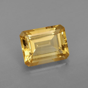 2.08캐럿 천연 골든 옐로우 시트린, 에메랄드 컷, 8.9×7 mm, VS
