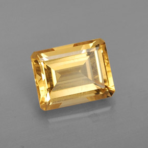 2.23캐럿 천연 골든 옐로우 시트린, 에메랄드 컷, 9×7 mm, VS